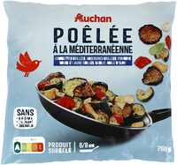 Poêlée à la méditerranéenneCourgettes grillées, aubergines grillées, poivrons rouge et jaune grillés, basilic , huile d'olive