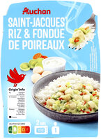 Auchan saint jacques riz et fondue poireaux 280g