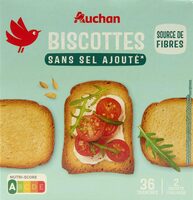 Biscottes sans sel ajouté** Contient du sel naturellement présent.