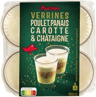 Verrine poulet, panais, carotte et châtaigne 4x40g