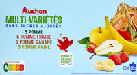 Multi-variétés sans sucres ajoutés*5 pomme, 5 pomme fraise, 5 pomme banane, 5 pomme poire*Conformément à la réglementation applicable aux purées. Contient des sucres naturellement présents dans les fr