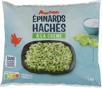 Auchan epinards haches a la creme 1000 gr