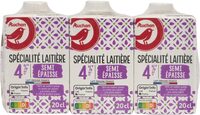 Spécialité laitière SEMI-EPAISSE4%* Mat. Gr.*66% de matière grasse en moins par rapport à une crème légère à 12% de matière grasse