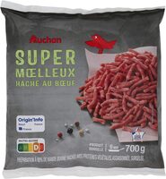 Egrené Super MoelleuxPréparation à 80% de viande bovine hachée avec protéines végétales, assaisonnée, surgelée