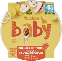 Pommes de terre, poulet et champignons