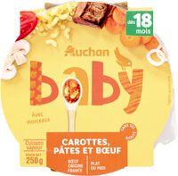 Carotte, pâtes et boeuf