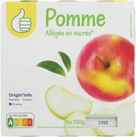POMMECompote de pomme allégée en sucres**30% de sucres en moins qu'une compote classique.