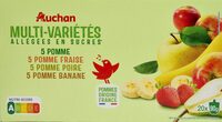 Multi variétés allégées en sucres (30% de sucres en moins qu'une compote classique)5 POMME 5 POMME FRAISE 5 POMME POIRE 5 POMME BANANE