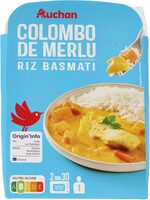 Auchan colombo merlu et riz basmati 280g