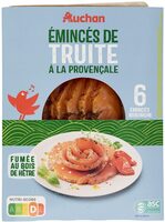 Emincés de truite fumée aux herbes de Provence