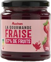 Auchan confiture la gourmande fraise 67% fruits 320g