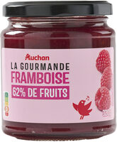 Auchan confiture la gourmande framboise 62% fruits 320g