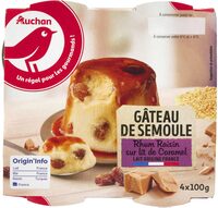 Auchan gateau de semoule rhum raisins 4x100g