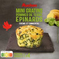 Mini gratins pommes de terre épinardscrème et emmental