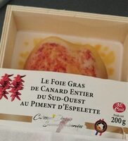 Foie gras de canard entier du sud-ouest au piment d'Espelette