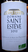 Côteaux d'Aix en Provence AOP 2012 Bio Domaine Saint Estève