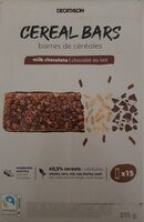 Barres de céréales chocolat au lait