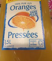 Oranges pressées sans pulpe