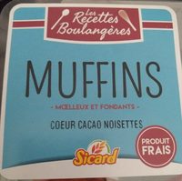 4 muffins coeurs cacao noisette