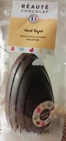 Oeuf ligne garni de fritures assortie. Chocolat noir