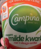 Magere milde kwark met vleugje aardbei