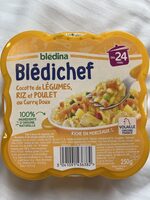 Blédichef cocotte de légumes riz et poulet au curry doux