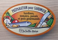 Préparation pour sandwich  Sardines, tomates, panais et pois gourmands