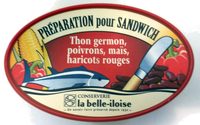 Préparation pour sandwich Thon germon, poivrons, maïs, haricots rouges