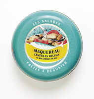 Salade prête à déguster de maquereau, lentilles béluga au balsamique blanc