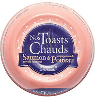 Nos toasts chauds saumon rose du Pacifique & jeunes pousses de poireau