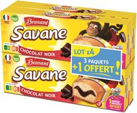 Brossard - lot de 3 savane pocket x 7 chocolat noir + 1 paquet offert - 756gr