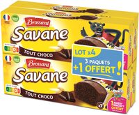 Brossard - lot de 3 savane pocket x 7 tout chocolat + 1 paquet offert - 840gr