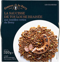 La saucisse de Toulouse braisée aux lentilles vertes du Berry