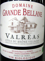 Valréas Côtes du Rhône Villages AOC 2012 Bio Domaine Grande Bellane