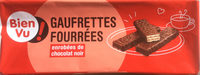 Gaufrettes fourrées enrobées de chocolat noir