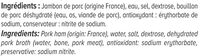 Jambon supérieur sans couenne