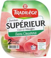 Jambon supérieur découenné dégraissé 2 tranches