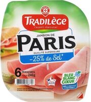 Jambon de Paris supérieur 25% de sel en moins x 6 tranches