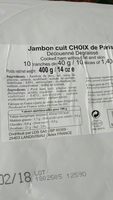 Jambon cuit Choix de paris