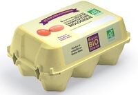6 œufs bio Les Œufs bio du Primeur de poules élevées en plein air issus de l'agriculture biologique