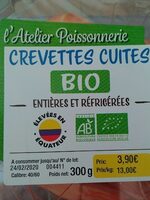 Crevettes cuites Bio