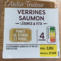 Verrines saumon  légumes feta