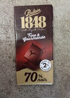 Tablette poulain fine et gourmande 70% noir moin 2%sucre