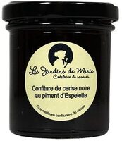 Confiture de cerise noire au piment d'Espelette - Les Jardins de Marie - Meilleure confiturière de Monde - pot