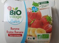 Compote pomme fraise banane bio