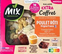 Salade et pipe rigate poulet roti