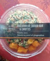 Boulgour fin, quinoa noir et carottes