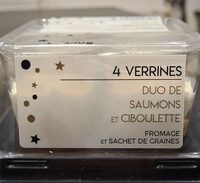 4 verrines Duo de SAUMONS ET CIBOULETTE