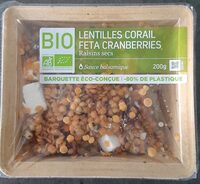 Lentilles corail feta cranberries