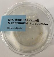 Riz lentilles corail et tartinable au saumon